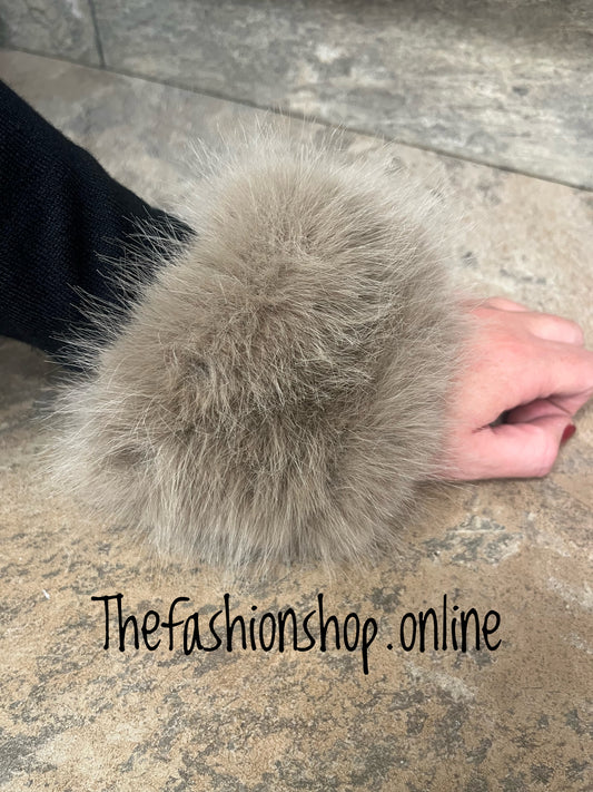Mink faux fur cuffs