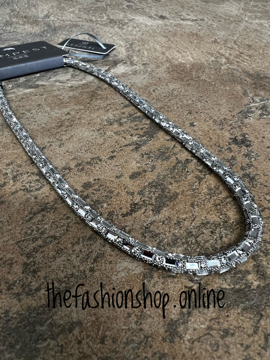 Sarah Tempest silver baguette necklace