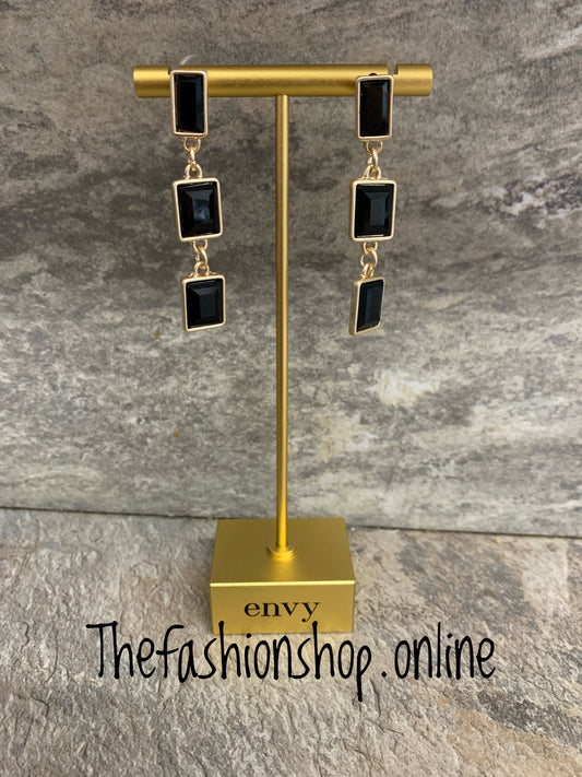 Envy Gold and black drop earrings