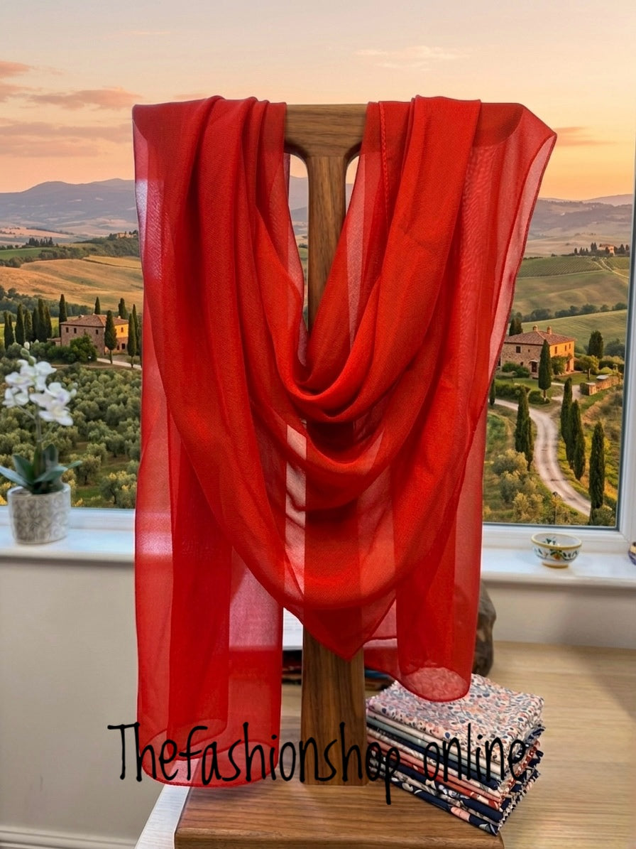Red lightweight neck scarf