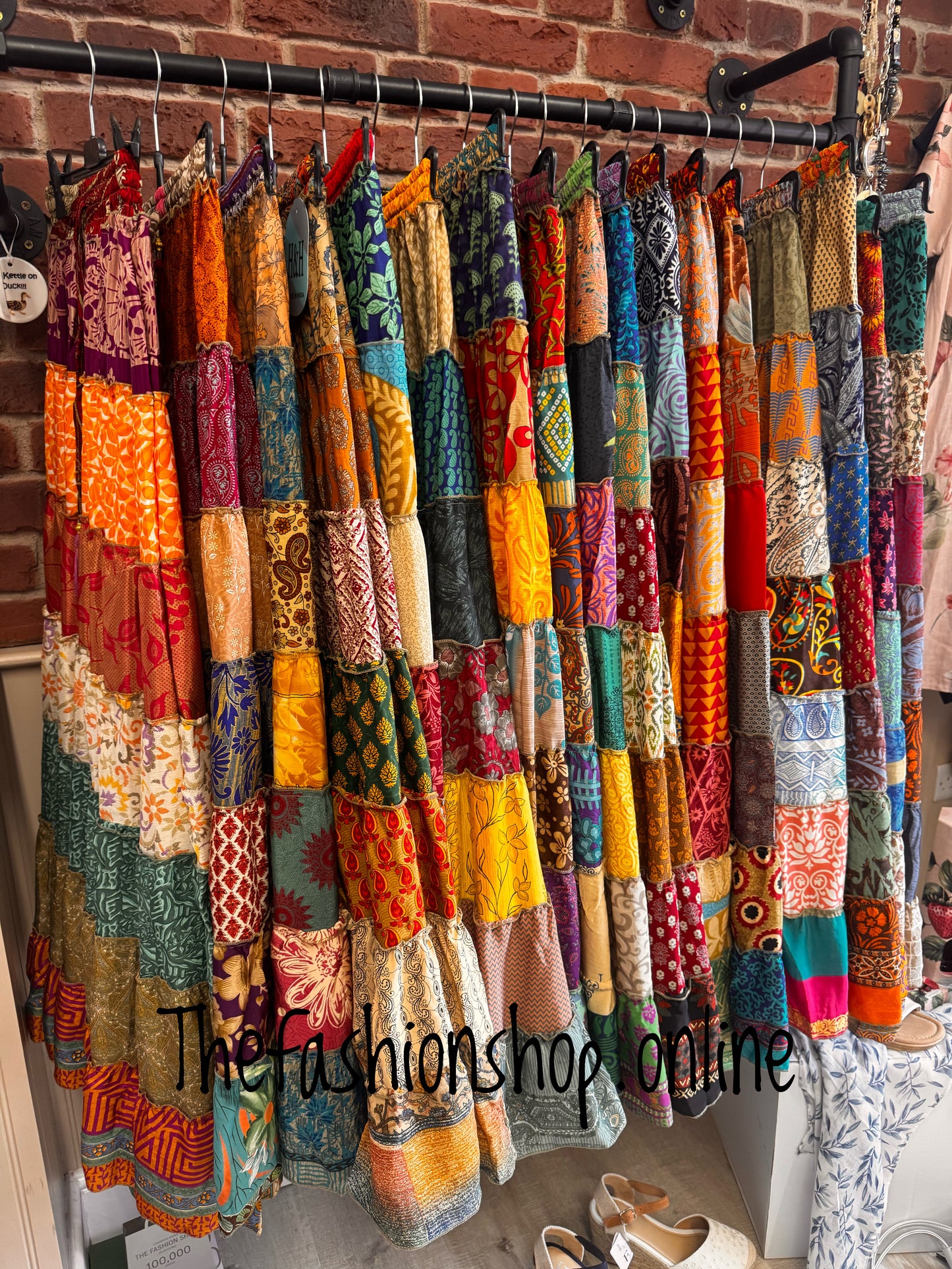 Boho Festival Tiered Skirt in a Rainbow of Colours 12-20