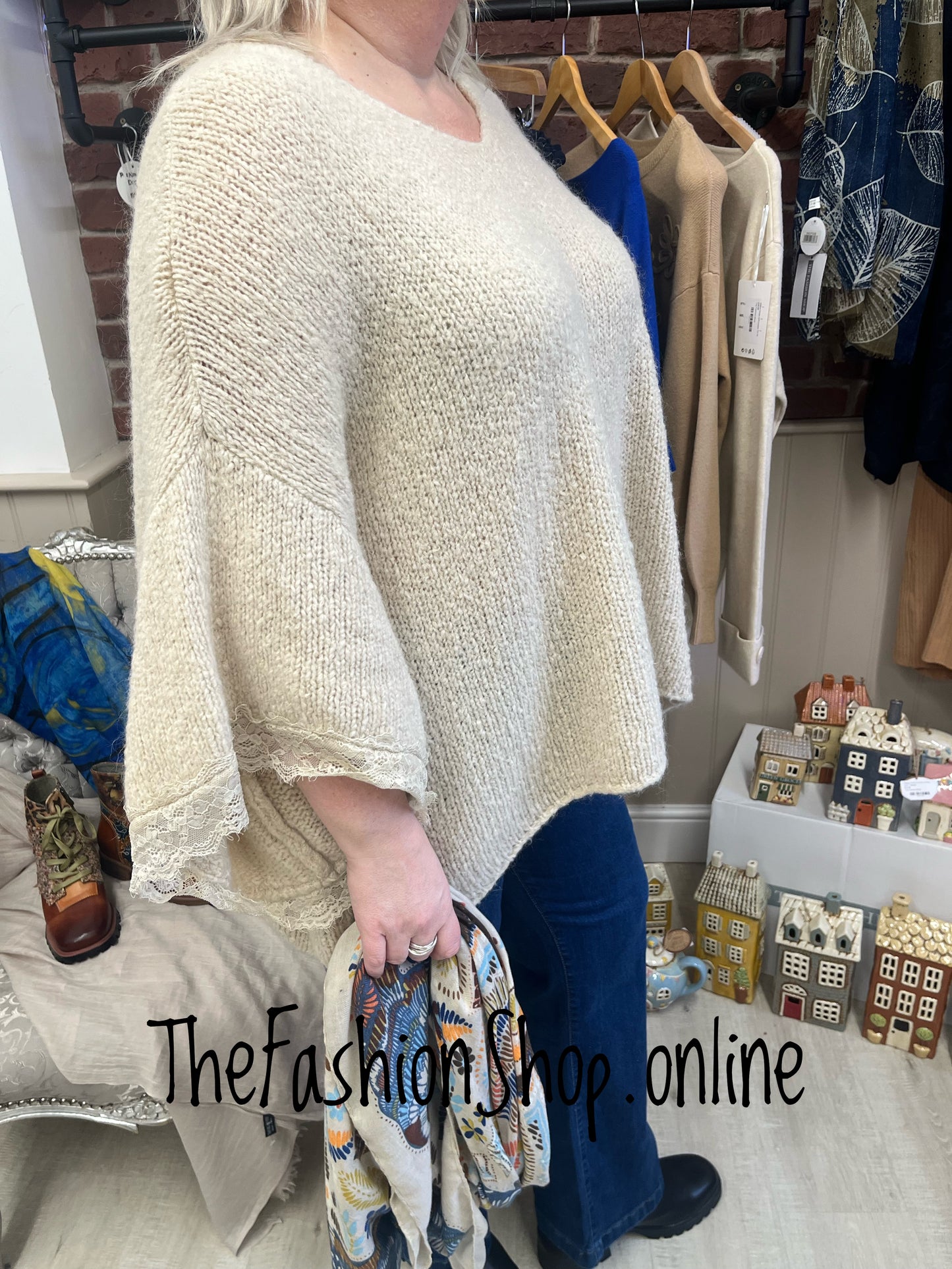 Ivy beige mohair mix jumper 14-22