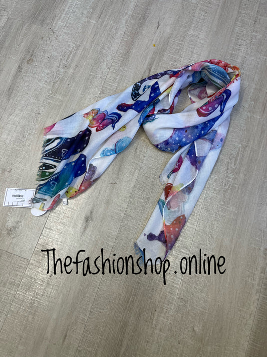Colourful marine scarf