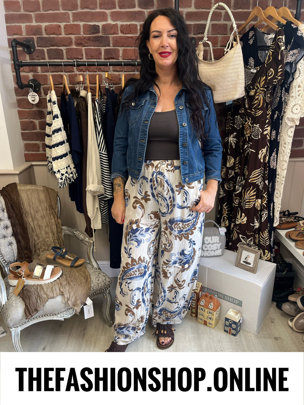 Aveena paisley print linen trousers 10-16