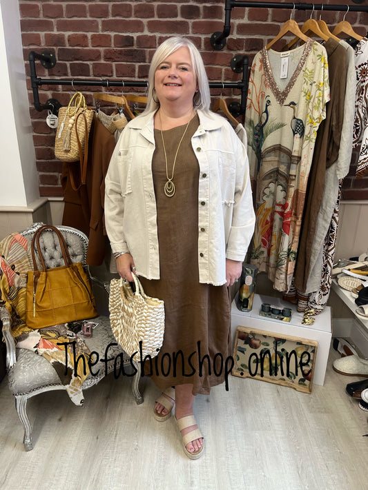 Lacey beige cotton jacket 14-20