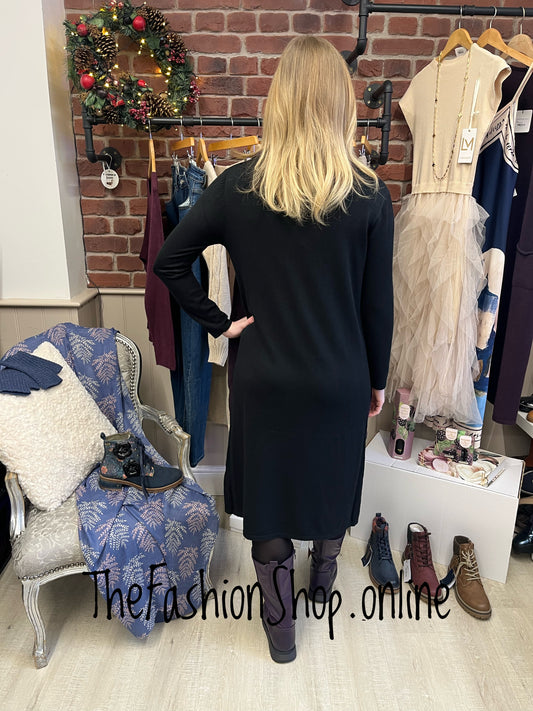 Mia black cashmere mix jumper dress 12-16