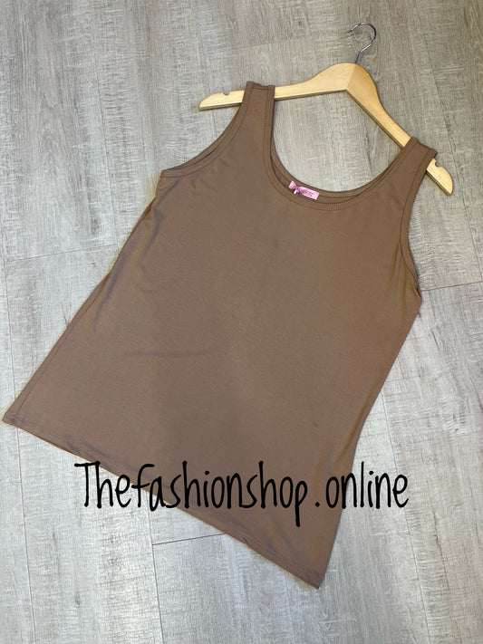 Camel quality round neck vest 10-16