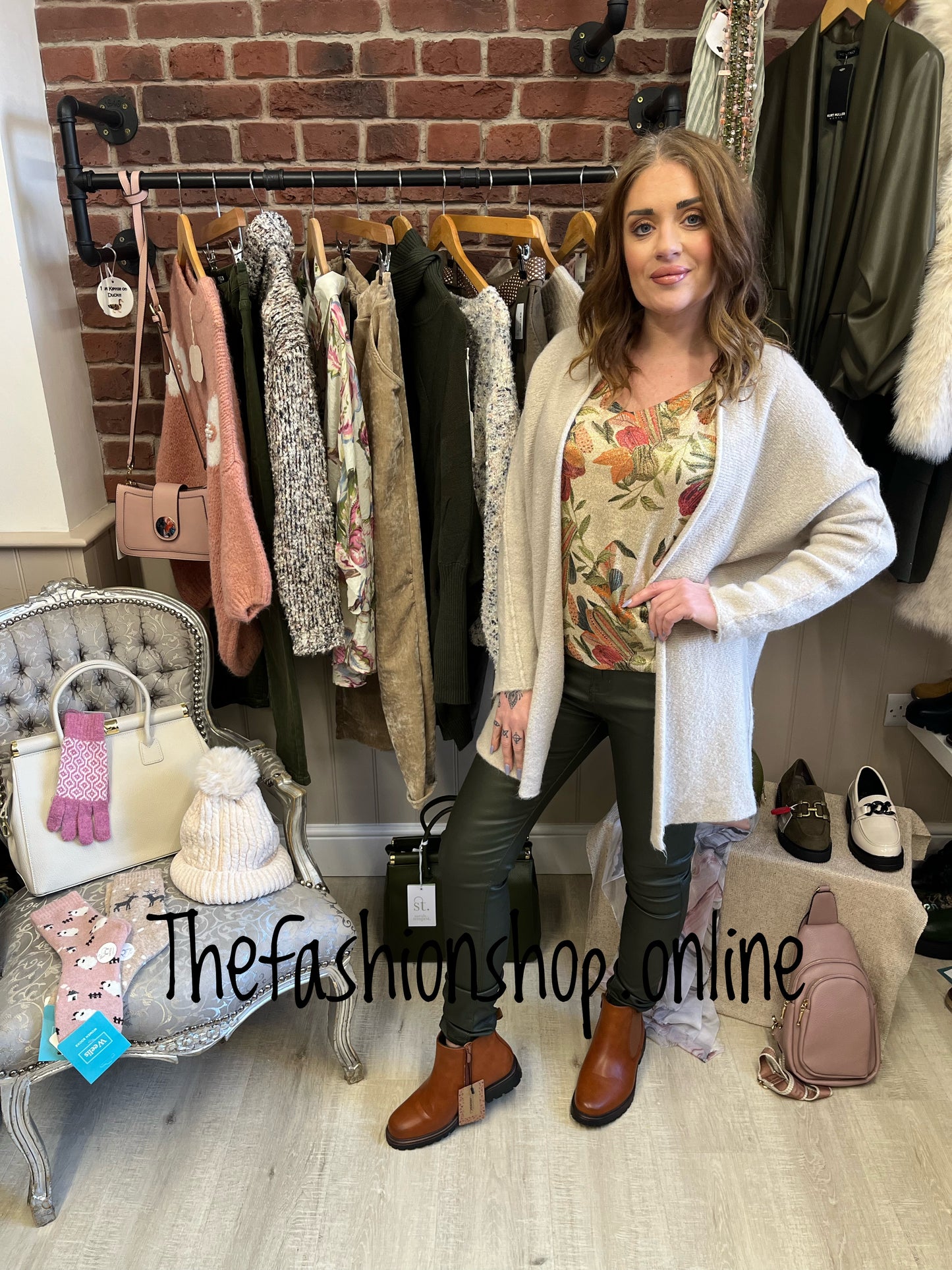 Erika beige edge to edge wool mix cardigan 8-16