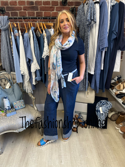 Lucia dark denim blue wide leg jeans 10-14