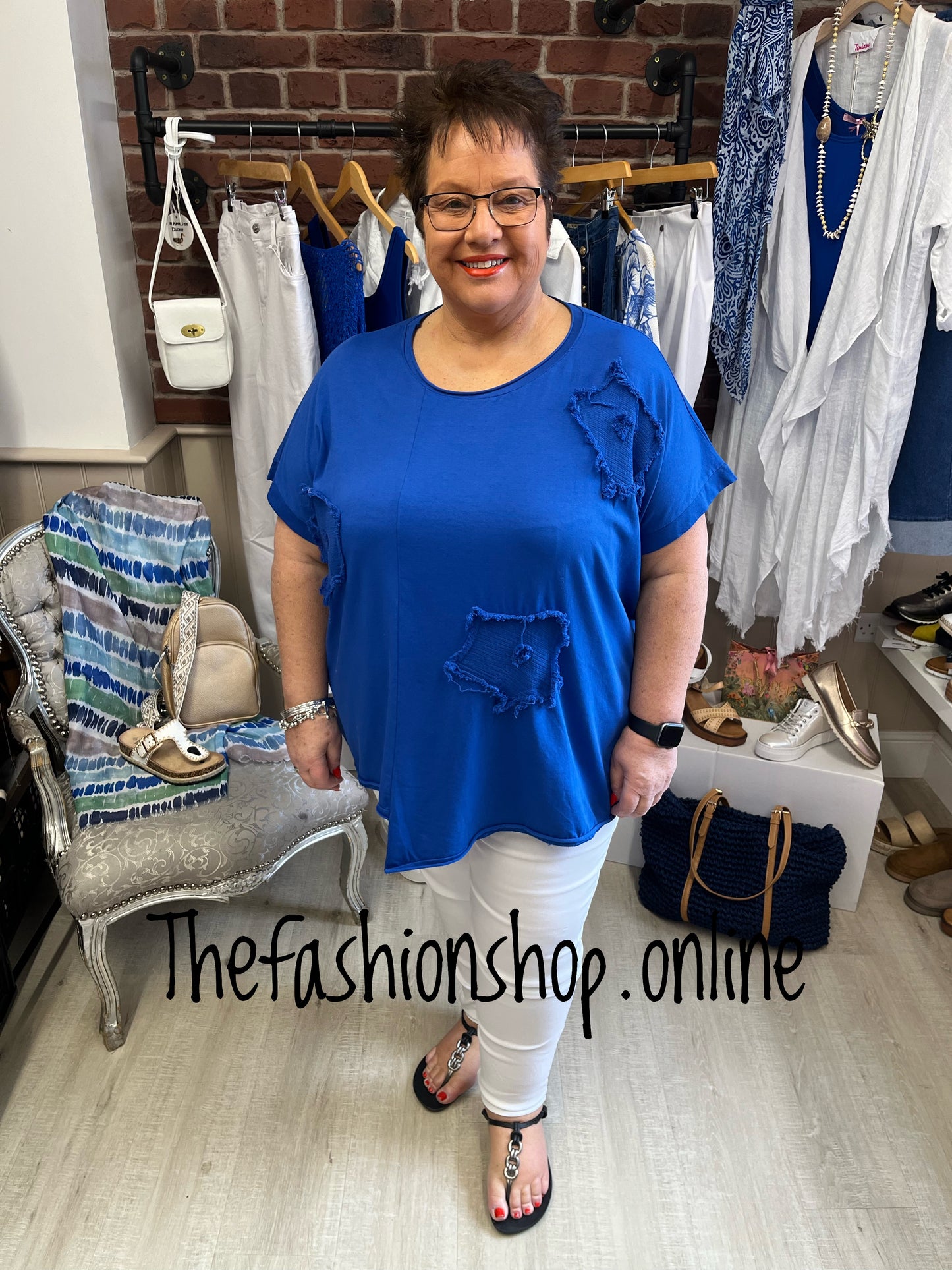 Angelica royal blue top 16-22