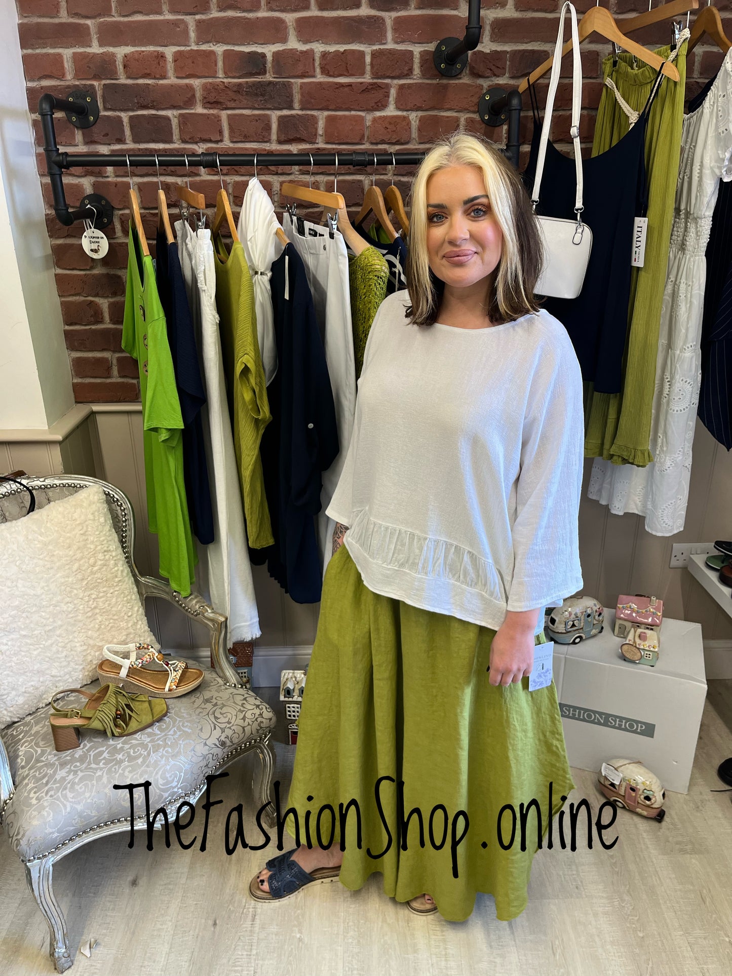 Harper olive linen funky trousers 8-16