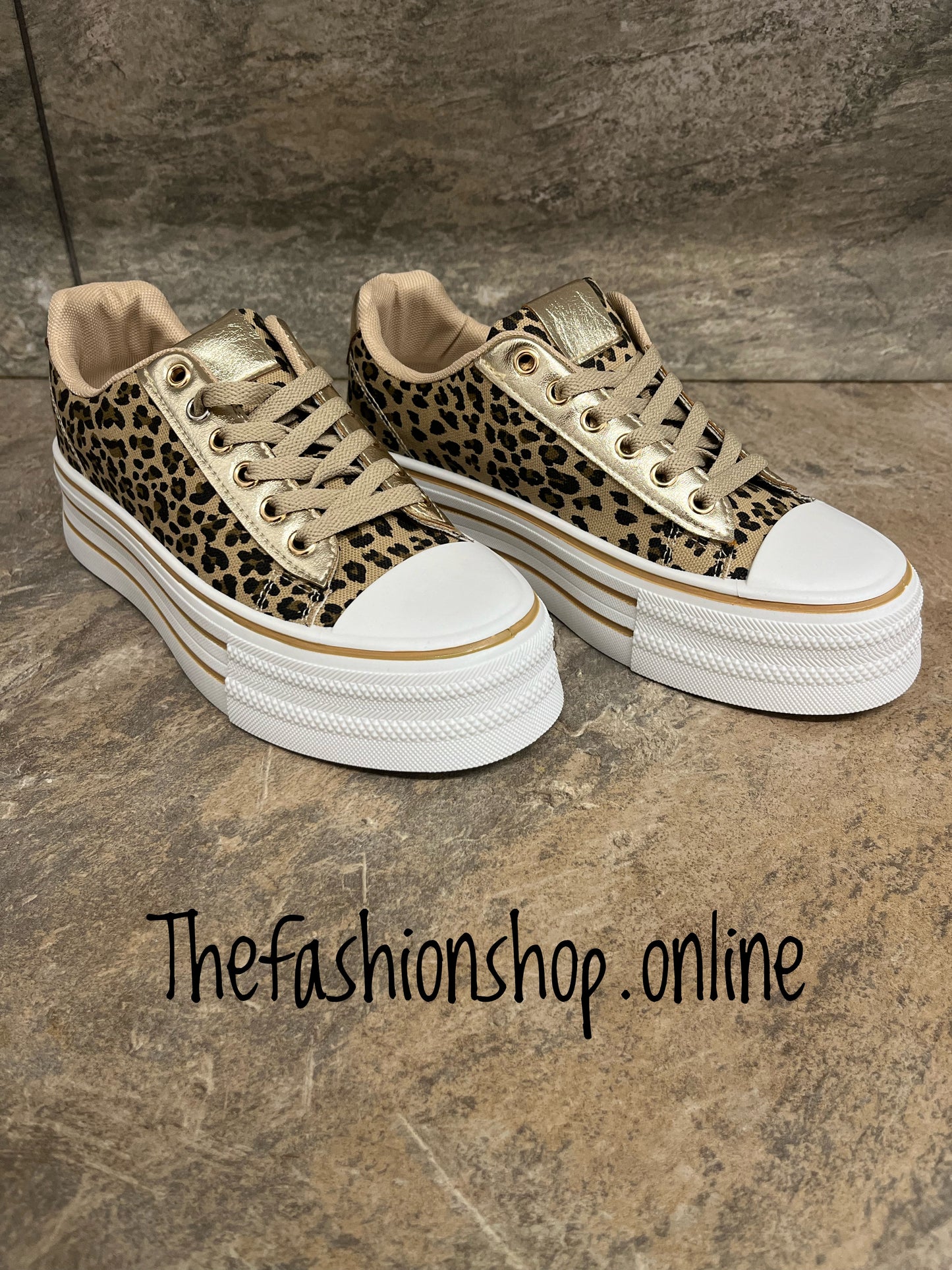 Alicia leopard print chunky trainers sizes 3-8