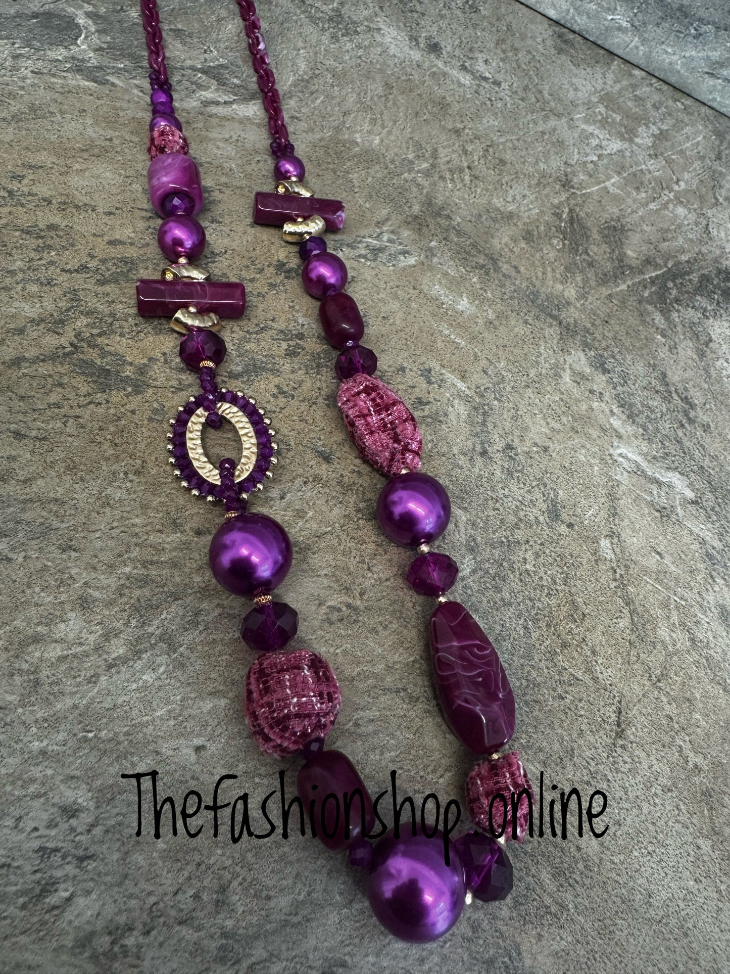 Magenta Toggle Statement Necklace