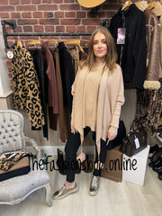 Sarah Tempest camel waffle jumper with scarf 12-22