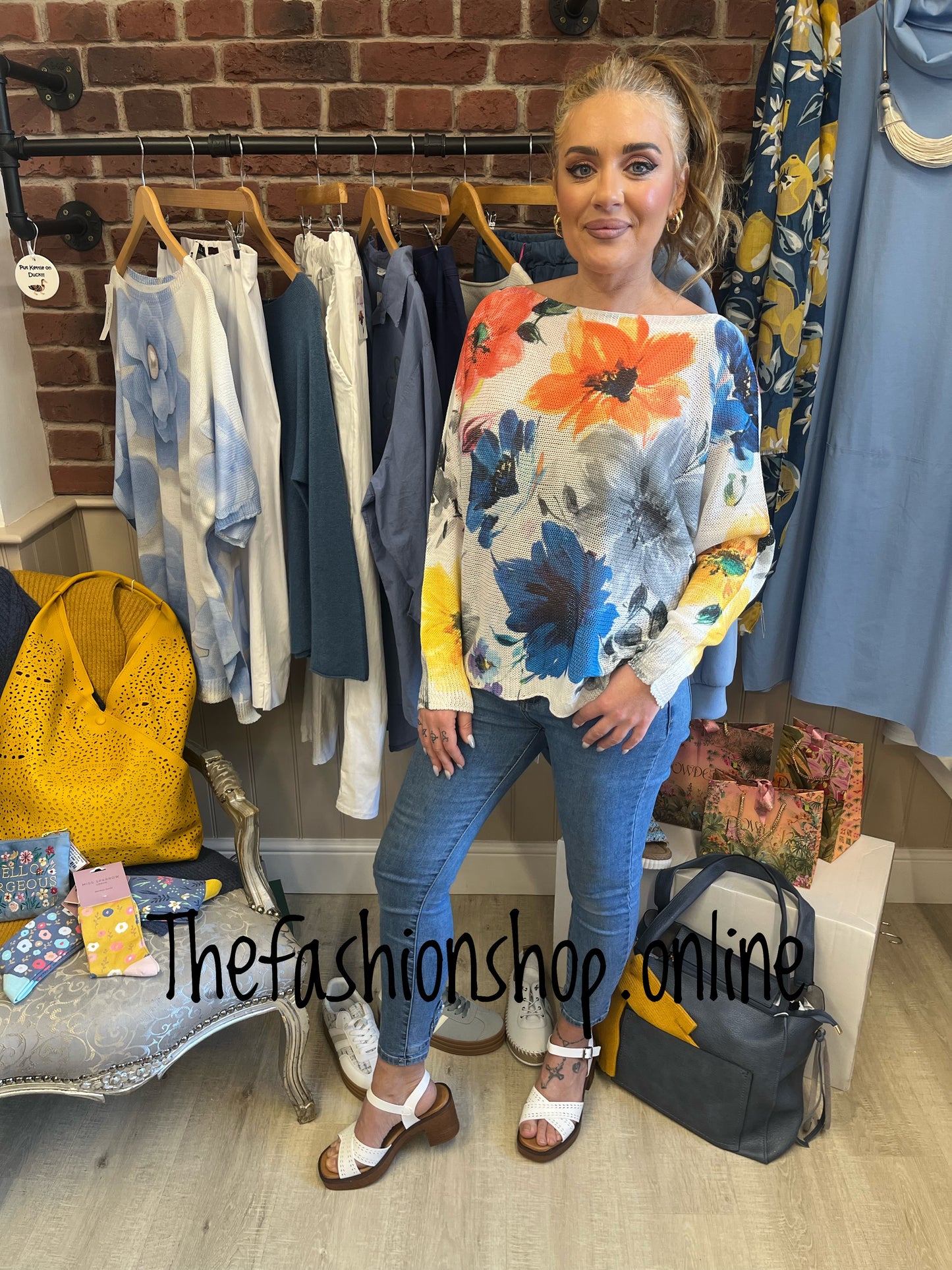 Helena yellow and blue flowers jumper 8-16