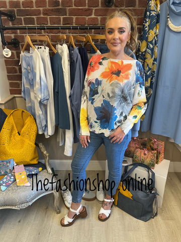 Helena yellow and blue flowers jumper 8-16