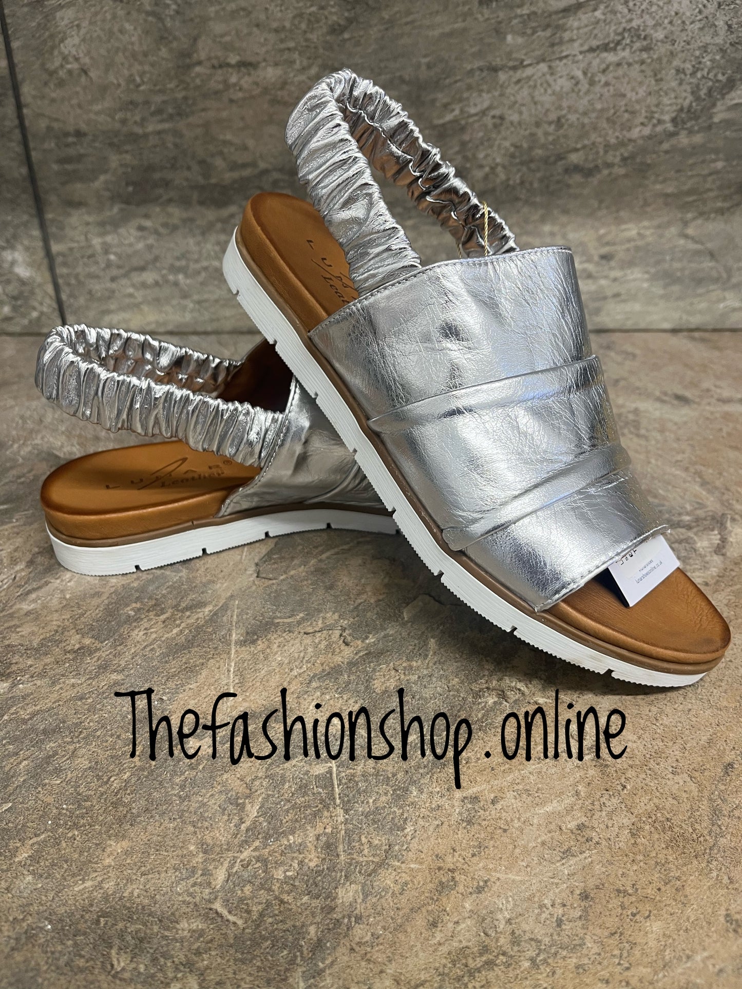 Lunar Samantha silver leather sandals sizes 4-8 (37-41)