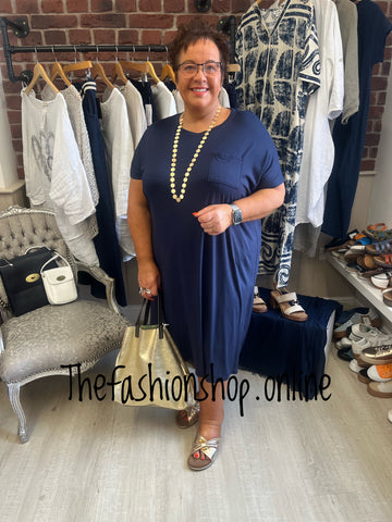 Navy midi dress up dress down dress 16-26