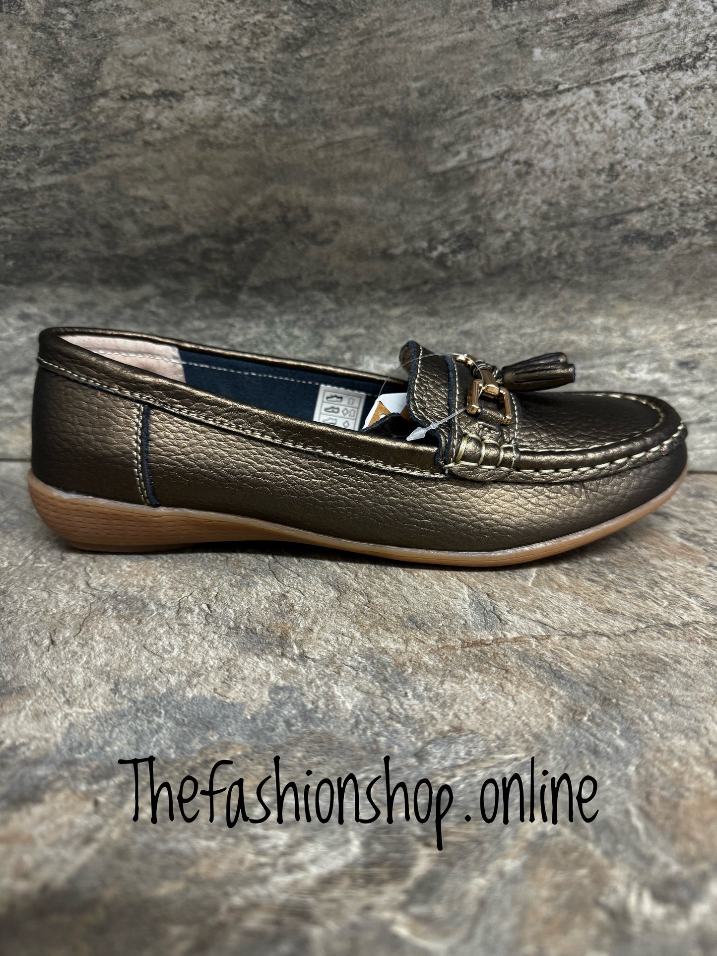 Jo & Joe Nautical leather bronze loafer 4-8