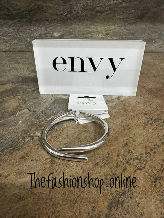 Envy silver crossover bangle