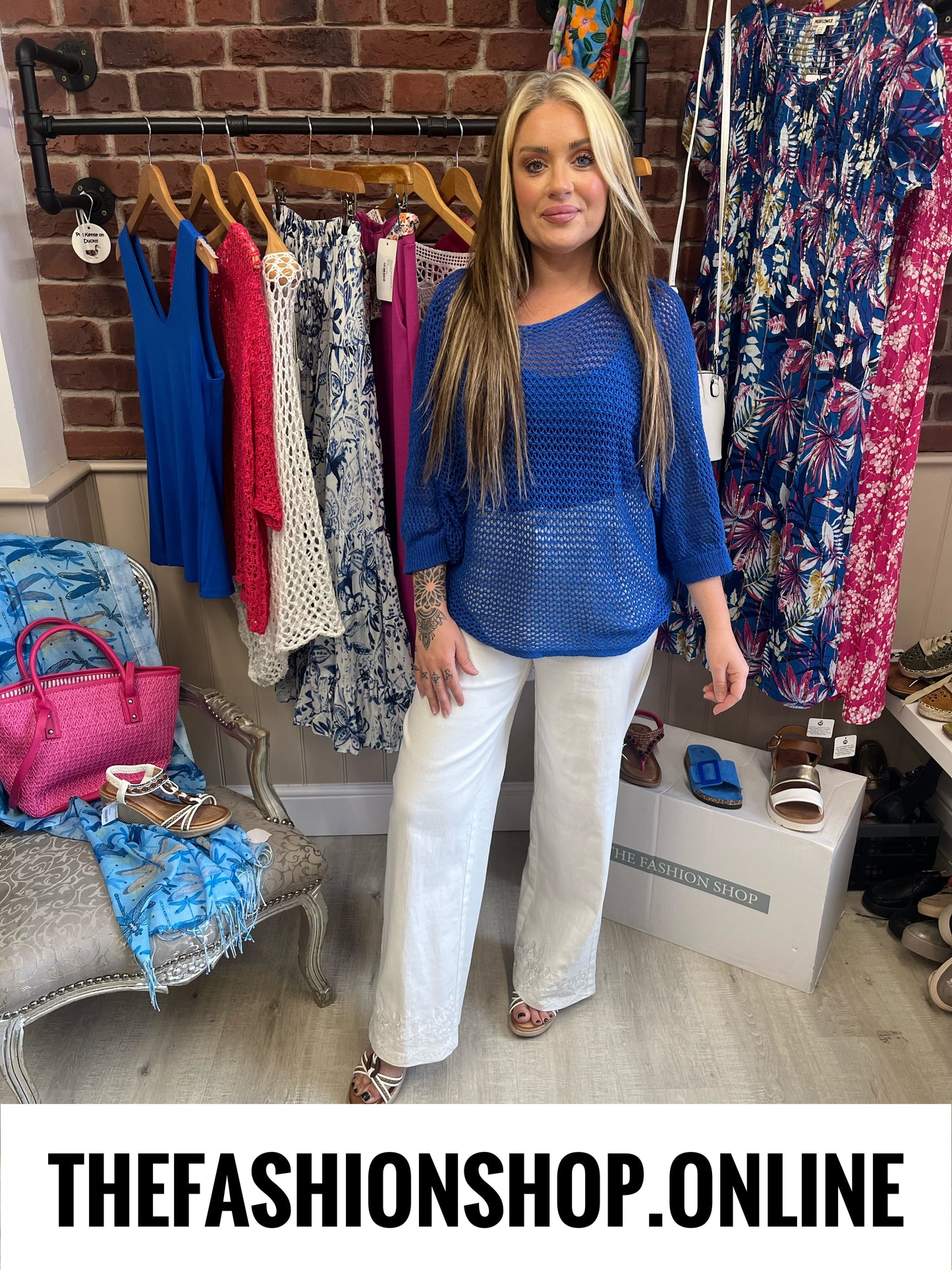 Nina royal blue three way knitted top 8-18
