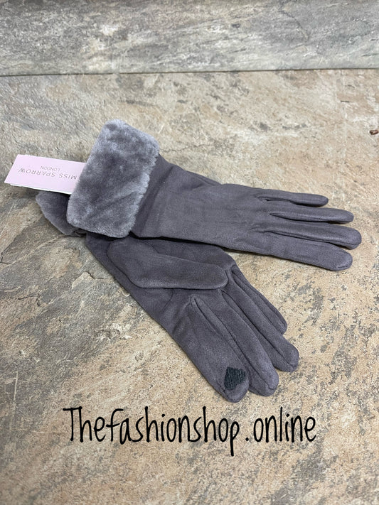 Miss Sparrow grey Joyce gloves