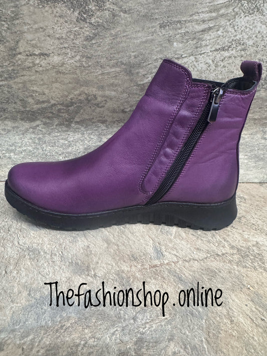 Modella Meadow leather boots in Purple sizes 4-8 (37-41)