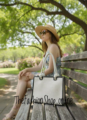 Milan Summer Bag in Cream with Black
