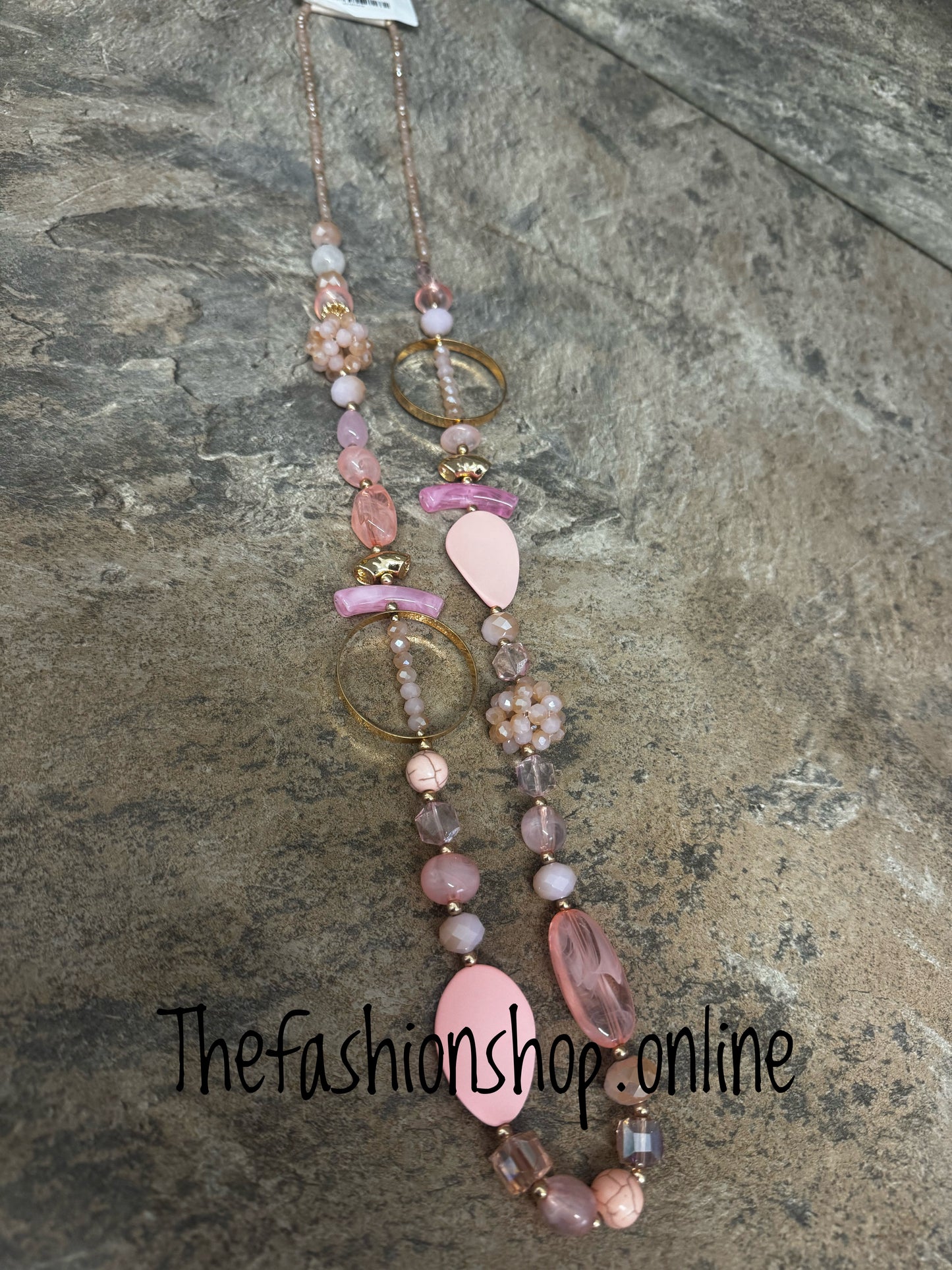 Pretty in pink clusters and gold necklace