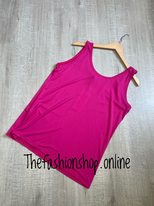 Hot pink quality round neck vest 10-16