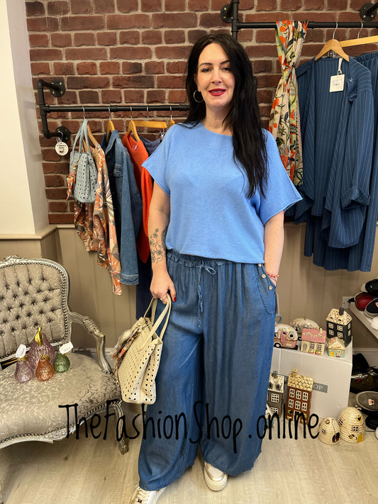 Maya blue soft knitted top 12-18