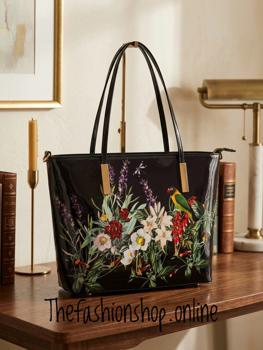 Spring Garden Tote bag In Navy Blue