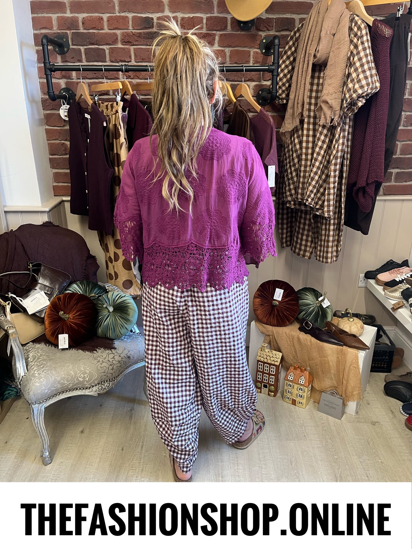 Sienna magenta lace blouse 8-16