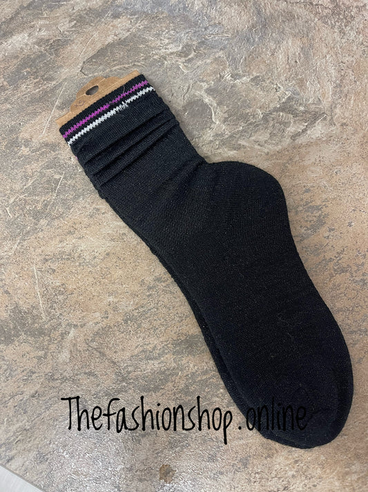 Miss Sparrow black glitter socks