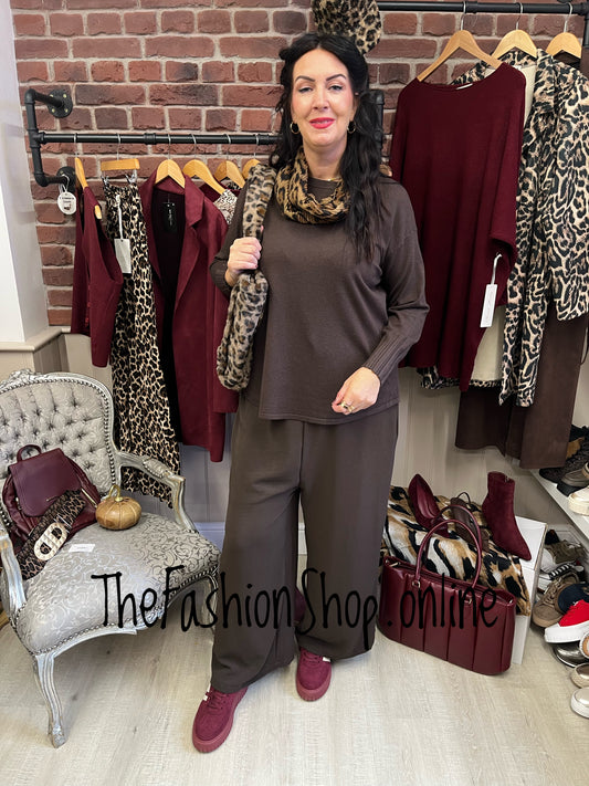 Emily brown wool mix jumper 10-16