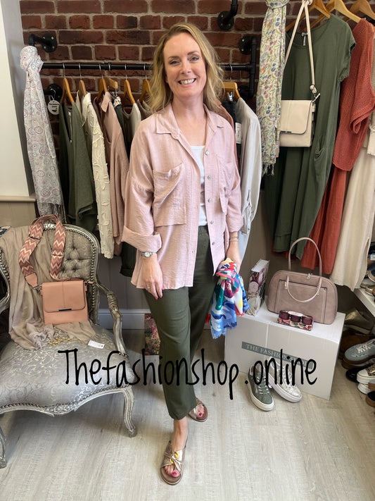 Renee pink pocket shirt 12-16
