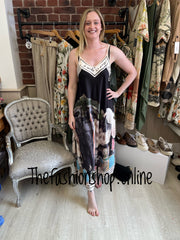 Parisian Silk Mix Black dress 10-16