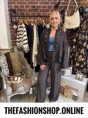 Tamsin brown linen military jacket 10-16
