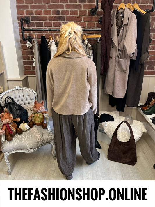 Willow mocha faux suede jacket 8-16