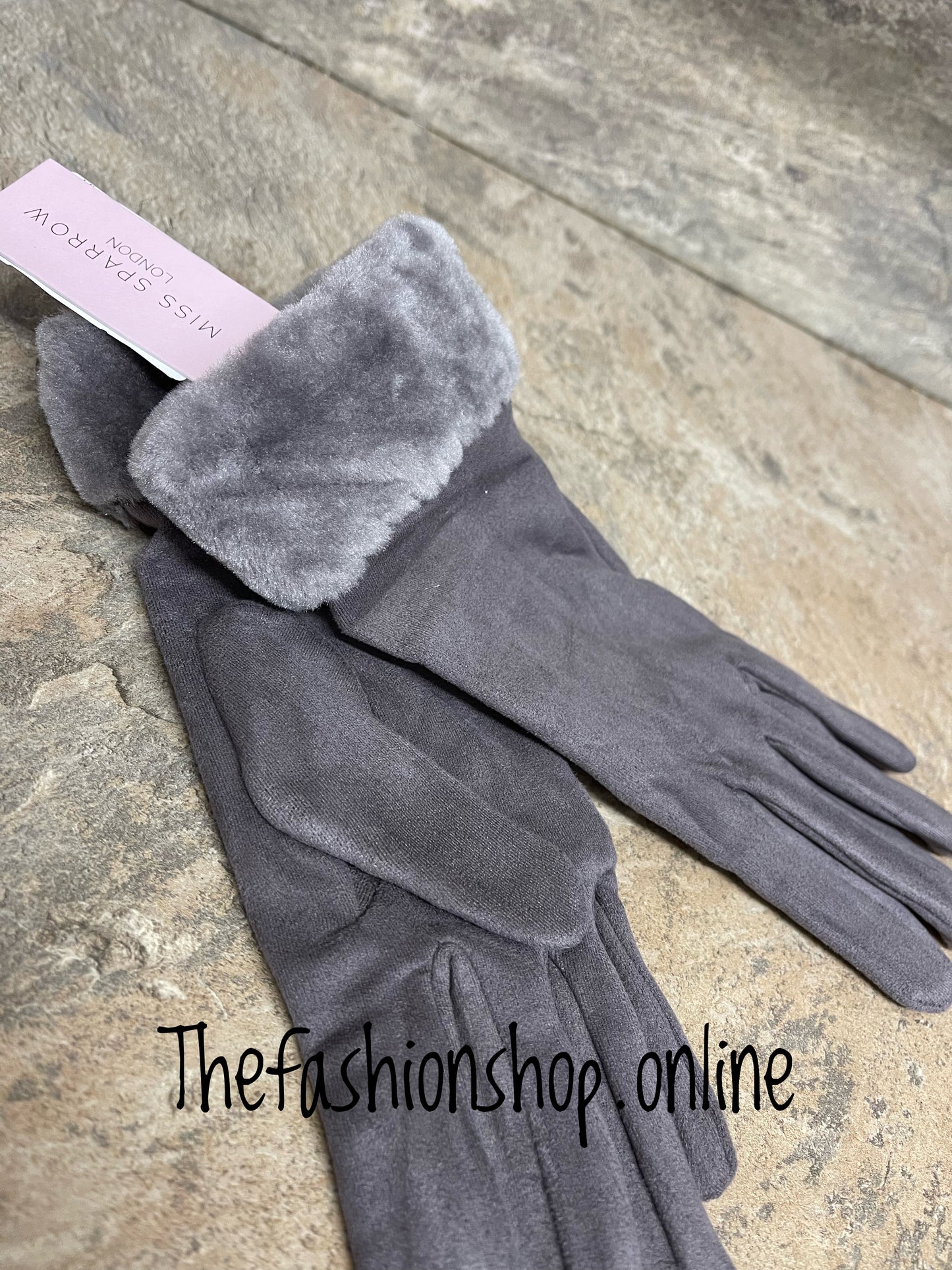 Miss Sparrow grey Joyce gloves