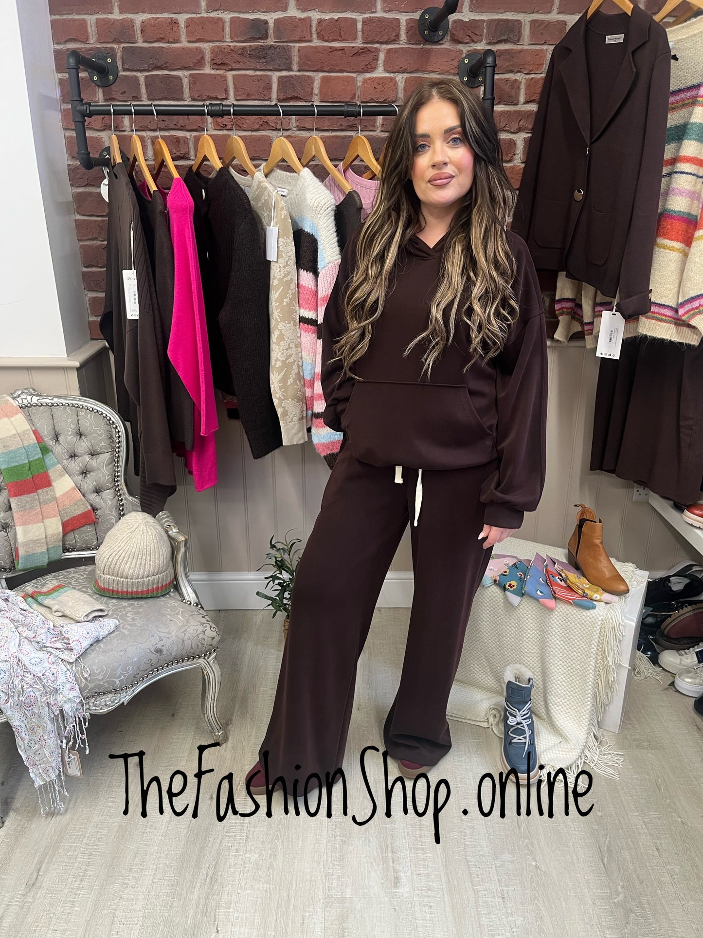 Zena Chocolate Brown Hoodie Top 8-14