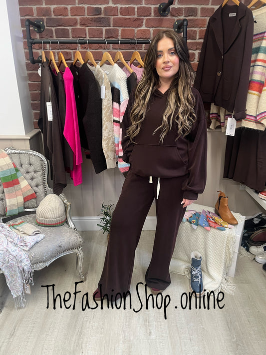 Zena Chocolate Brown Hoodie Top 8-14