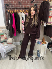 Zena Chocolate Brown Hoodie Top 8-14