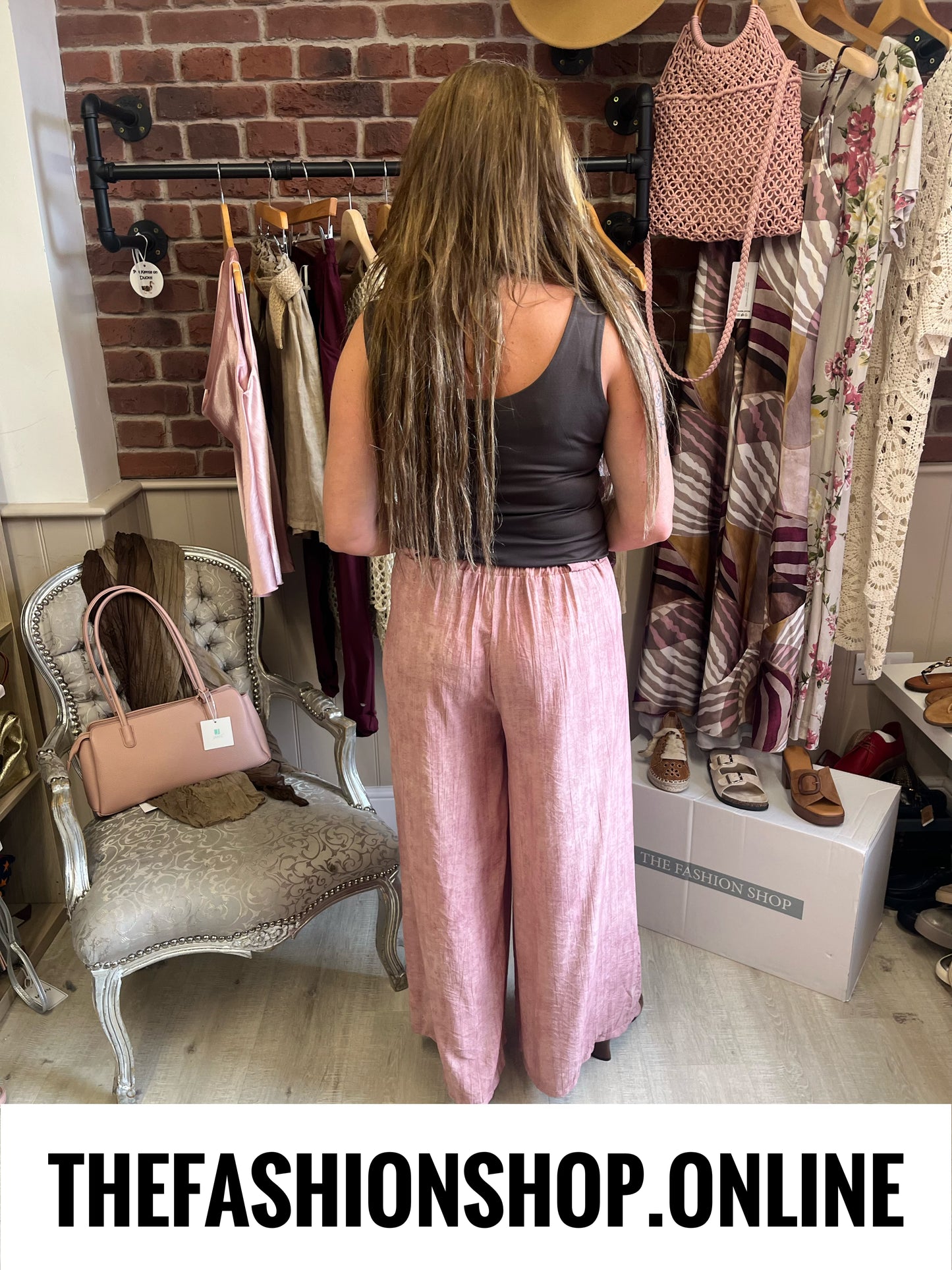 Molly pink wide leg trousers with belt 8-14