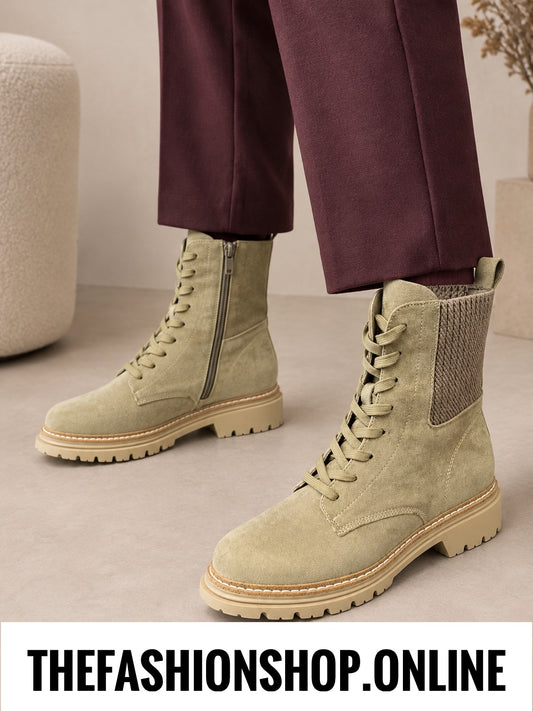 Carter latte combat boots sizes 3-8 (36-41)