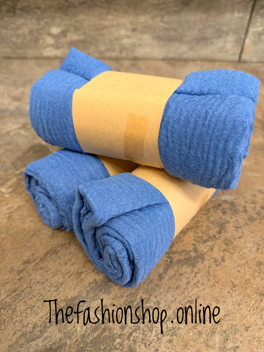 Denim Blue fine waffle scarf