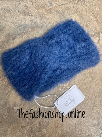 Zoe knot Front Headband in Blue