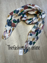 Cream leafy bunch scarf