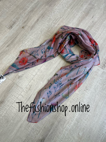Dusky pink meadow scarf