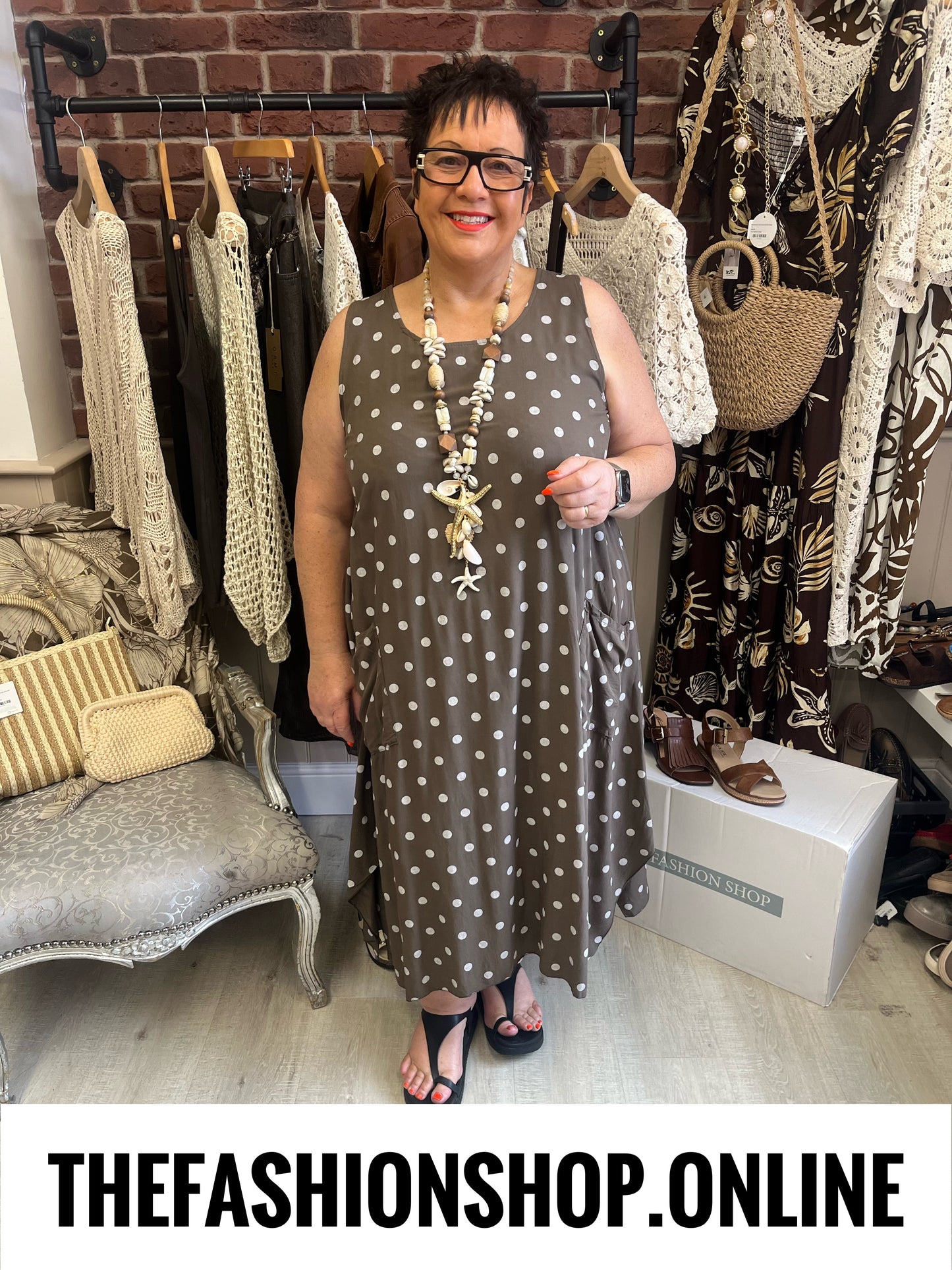Ellen brown polka dot dress 14-20